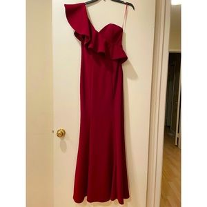 Maroon one shoulder Maxi dress